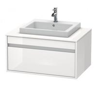 Duravit Ketho Meuble sous-lavabo sur console suspendu, 800x426x550 mm, 1 tiroir,pour lavabo à encastrer au centre, KT679402222, Couleur: Décor blanc brillant