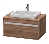 Duravit Ketho Meuble sous-lavabo sur console suspendu, 800x426x550 mm, 1 tiroir,pour lavabo à encastrer au centre, KT679407979, Couleur: Décor noyer naturel