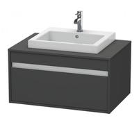Duravit Ketho Meuble sous-lavabo sur console suspendu, 800x426x550 mm, 1 tiroir,pour lavabo à encastrer au centre, KT679404949, Couleur: Décor graphite mat