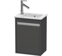 Duravit Ketho meuble sous-lavabo suspendu, 400x550x285 mm, 1 porte, charnières à droite, pour ME by Starck 072343, KT6417R4949, Couleur: Décor graphite mat