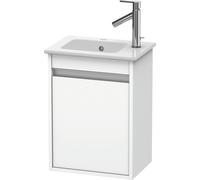 Duravit Ketho meuble sous-lavabo suspendu, 400x550x285 mm, 1 porte, charnières à gauche, pour ME by Starck 072343, KT6417L1818, Couleur: Décor blanc mat