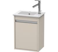Duravit Ketho meuble sous-lavabo suspendu, 400x550x285 mm, 1 porte, charnières à gauche, pour ME by Starck 072343, KT6417L9191, Couleur: Décor taupe mat