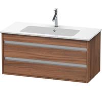 Duravit Ketho Meuble sous-lavabo suspendu 6430, 2 tiroirs, avec découpe pour siphon et tablier, 1000mm, pour ME par Starck 233610, KT643007979, Couleur: Décor noyer naturel