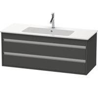 Duravit Ketho Meuble sous-lavabo suspendu 6431, 2 tiroirs, avec découpe pour siphon et tablier, 1200mm, pour ME par Starck 233612, KT643104949, Couleur: Décor graphite mat