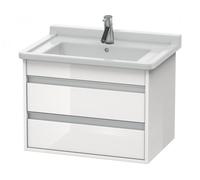 Duravit Ketho Meuble sous-lavabo suspendu 6643, 2 tiroirs, 650mm, pour Starck 3, KT664302222, Couleur: Décor blanc brillant