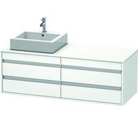 Duravit Ketho Meuble sous-lavabo suspendu 6657, 4 tiroirs, 1400mm, pour 1 vasque supérieure, gauche, KT6657L1818, Couleur: Décor blanc mat