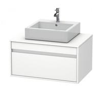 Duravit Ketho Meuble sous-lavabo suspendu 6694, 1 tiroir, 800mm, pour 1 lavabo suspendu, centré, KT669401818, Couleur: Décor blanc mat