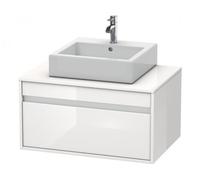 Duravit Ketho Meuble sous-lavabo suspendu 6694, 1 tiroir, 800mm, pour 1 lavabo suspendu, centré, KT669402222, Couleur: Décor blanc brillant