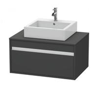 Duravit Ketho Meuble sous-lavabo suspendu 6694, 1 tiroir, 800mm, pour 1 lavabo suspendu, centré, KT669404949, Couleur: Décor graphite mat