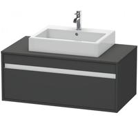 Duravit Ketho Meuble sous-lavabo suspendu 6695, 1 tiroir coulissant, 1000mm, pour 1 lavabo suspendu, central, KT669504949, Couleur: Décor graphite mat