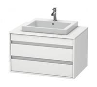 Duravit Ketho Meuble sous-lavabo suspendu 6754, 2 tiroirs, 800mm, pour lavabo encastré, central, KT675401818, Couleur: Décor blanc mat