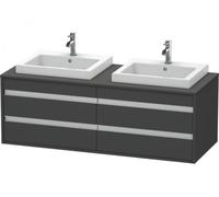 Ketho Duravit vasque KT6757B4949 140x55x49,6cm, pour vasque à encastrer, 4 tiroirs, découpe des deux côtés, graphite mat