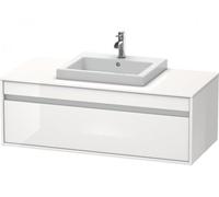 Duravit Ketho Meuble sous-lavabo suspendu 6796, 1 tiroir, 1200mm, pour 1 lavabo encastré, central, KT679602222, Couleur: Décor blanc brillant