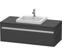 Duravit Ketho Meuble sous-lavabo suspendu 6796, 1 tiroir, 1200mm, pour 1 lavabo encastré, central, KT679604949, Couleur: Décor graphite mat