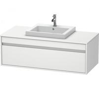 Duravit Ketho Meuble sous-lavabo suspendu 6796, 1 tiroir, 1200mm, pour 1 lavabo encastré, central, KT679601818, Couleur: Décor blanc mat