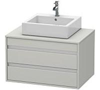 Duravit Meuble sous-vasque Ketho KT665400707 80×42,6×55 cm gris béton mat pour vasque, 2 tiroirs