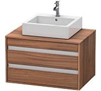 Duravit Ketho meuble sous-vasque KT665407979 80 x 42,6 x 55 cm, noyer naturel, pour Aufsatzbecken milieu, 2 tiroirs