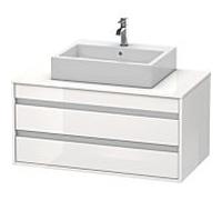 DURAVIT Ketho - Meuble sous lavabo avec 2 tiroirs 1000x496x550mm blanc lustré/blanc brillant