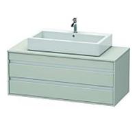 Duravit Ketho meuble sous-vasque KT665600707 120 x 42,6 x 55 cm, gris béton mat, pour Vasques à poser milieu, 2 tiroirs