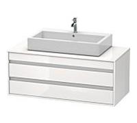 DURAVIT Ketho - Meuble sous lavabo avec 2 tiroirs 1200x496x550mm blanc lustré/blanc brillant