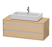 Duravit Ketho meuble sous-vasque KT665603030 120 x 42,6 x 55 cm, chêne naturel, pour Aufsatzbecken milieu, 2 tiroirs