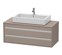 Duravit Ketho meuble sous-vasque KT665604343 120 x 42,6 x 55 cm, basalte mat, pour Aufsatzbecken milieu, 2 tiroirs