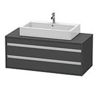 Duravit Ketho meuble sous-vasque KT665604949 120 x 42,6 x 55 cm, graphite mat, pour Aufsatzbecken milieu, 2 tiroirs