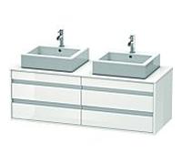 Duravit Meuble sous-vasque suspendu Ketho KT6657B2222 1400x496x550 mm 4 tiroirs Décor blanc brillant