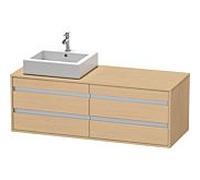 Duravit Meuble sous-vasque Ketho KT6657L3030 1400×496×550 4 tiroirs 2 vasques gauche chêne naturel
