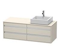 Duravit Ketho meuble sous-vasque KT6657R9191 140x55x49,6cm, pour Aufsatzbecken , 4 tiroirs, découpe à droite, Taupe
