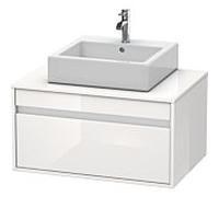 Duravit Ketho meuble sous-vasque KT669402222 80 x 55 cm, blanc brillant, pour Vasques à poser milieu, 2000 coulissant, suspendu au mur