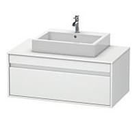 Duravit Ketho meuble sous-vasque KT669501818 100 x 55 cm, blanc mat, pour Aufsatzbecken milieu, 2000 coulissant, suspendu