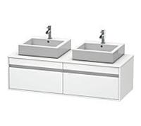 Duravit Ketho meuble sous-vasque KT6697B1818 140x55x42,6cm, pour Vasques à poser , découpe des deux côtés, blanc mat