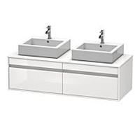 Duravit Ketho meuble sous-vasque KT6697B2222 140x55x42,6cm, pour Aufsatzbecken , découpe des deux côtés, blanc brillant