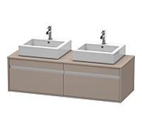 Duravit Ketho meuble sous-vasque KT6697B4343 140x55x42,6cm, pour Vasques à poser , découpe des deux côtés, basalte mat