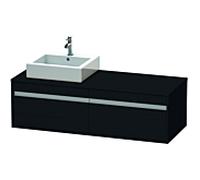 Duravit Ketho meuble sous-vasque KT6697L1616 140x55x42,6cm, pour Aufsatzbecken , découpe à gauche, chêne noir