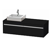 Duravit Meuble sous-vasque KT6697L1616 140x55x42,6cm pour lavabo à poser découpe gauche chêne noir