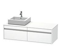 Duravit Ketho meuble sous-vasque KT6697L1818 140x55x42,6cm, pour Vasques à poser , découpe à gauche, blanc mat