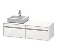 Duravit Meuble sous-vasque Ketho KT6697L2222 140x55x42,6 cm découpe gauche blanc brillant