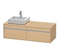 Duravit Ketho meuble sous-vasque KT6697L3030 140x55x42,6cm, pour Aufsatzbecken , découpe à gauche, chêne naturel