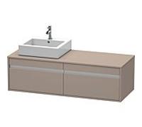 Duravit Meuble sous-vasque Ketho KT6697L4343 140x55x42,6 cm, 2 tiroirs, découpe à gauche, basalte mat