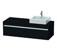 Duravit Ketho meuble sous-vasque KT6697R1616 140x55x42,6cm, pour Aufsatzbecken , découpe à droite, chêne noir