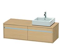 Duravit Ketho meuble sous-vasque KT6697R3030 140x55x42,6cm, pour Aufsatzbecken , découpe à droite, chêne naturel