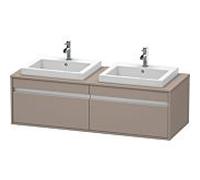 Ketho Duravit vasque KT6797B4343 140x55x42,6cm, vasques à encastrer, 2 coulissants, découpe des deux côtés, basalte mat
