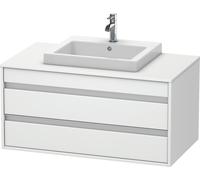 Ketho Duravit vasque KT675501818 100 x 55 cm, blanc mat, pour vasque centrale à encastrer, 2 tiroirs