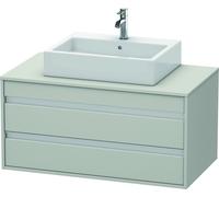 Duravit Ketho meuble sous-vasque KT665500707 100 x 42,6 x 55 cm, gris béton mat, pour Aufsatzbecken milieu, 2 tiroirs