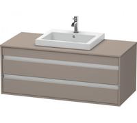 Duravit Ketho Meuble sous-vasque sur console suspendu, 1200x496x550 mm, 2 tiroirs, pour lavabo à encastrer au centre, KT675604343, Couleur: Décor basalte mat