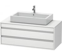 Duravit Ketho Meuble sous-vasque sur console suspendu, 1200x496x550 mm, 2 tiroirs, pour lavabo à poser au centre, KT665601818, Couleur: Décor blanc mat