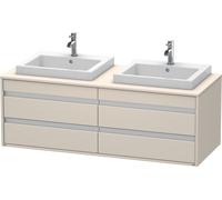 Ketho Duravit vasque KT6757B9191 140x55x49,6cm, pour vasque à encastrer, 4 tiroirs, découpe des deux côtés, Taupe