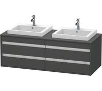 Duravit Vasque à encastrer Ketho KT6757B4949 140×55×49,6 cm, 4 tiroirs, découpe double, graphite mat